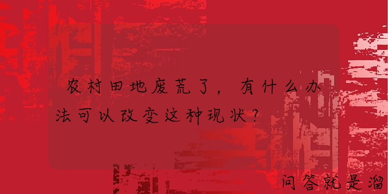 农村田地废荒了，有什么办法可以改变这种现状？