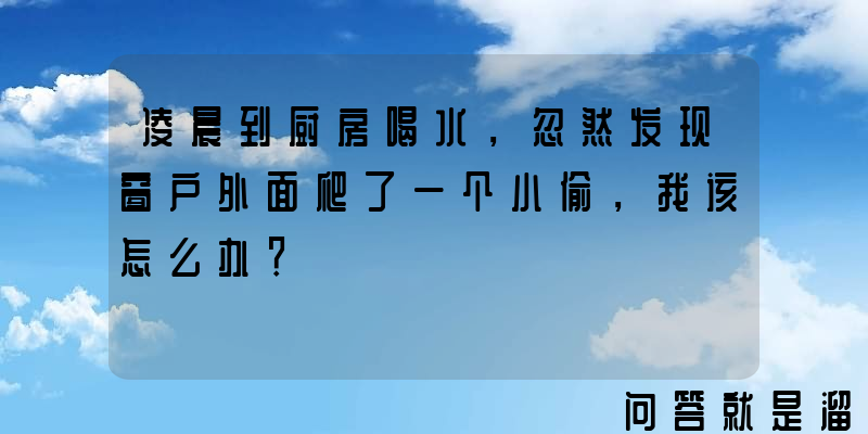 凌晨到厨房喝水，忽然发现窗户外面爬了一个小偷，我该怎么办？