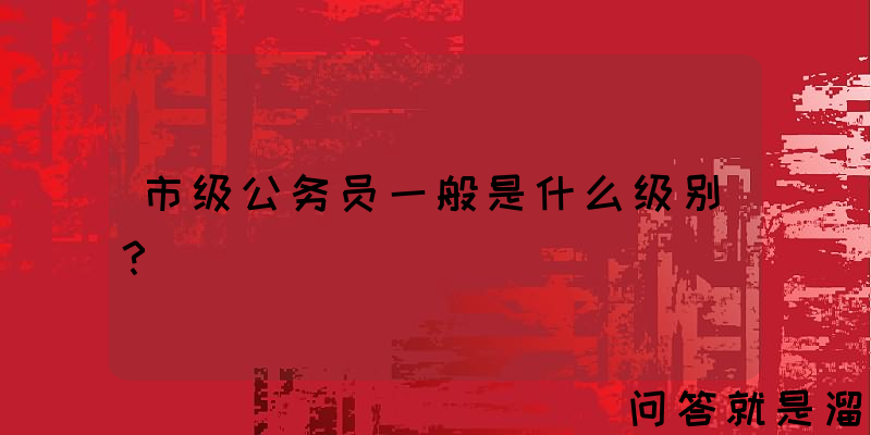 市级公务员一般是什么级别？