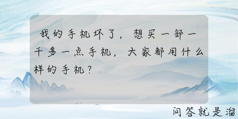 我的手机坏了，想买一部一千多一点手机，大家都用什么样的手机？